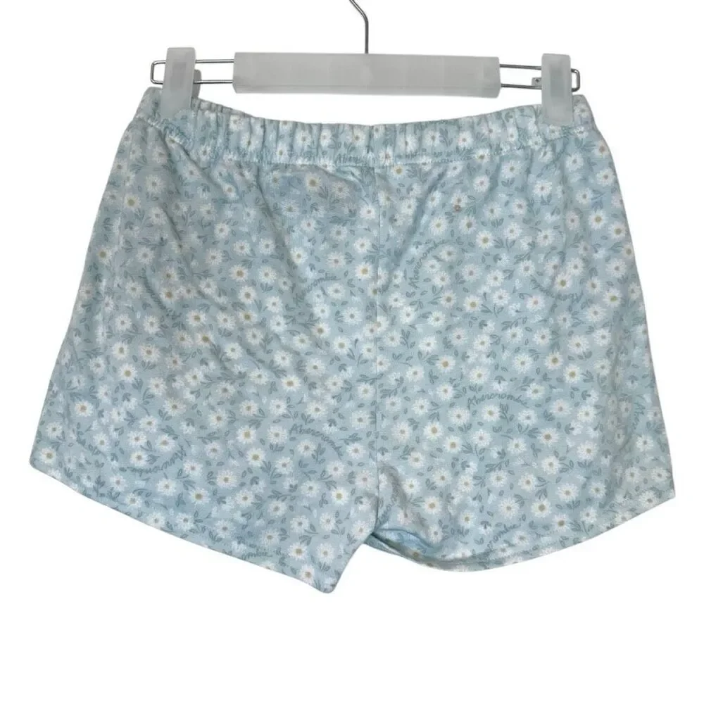 Abercrombie Kids Floral Daisy Elastic Waist Light Blue Sleep Shorts Size 11/12
